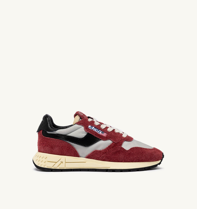 REELWIND LOW SNEAKERS IN RED AND BLACK NYLON AND SUEDE 1