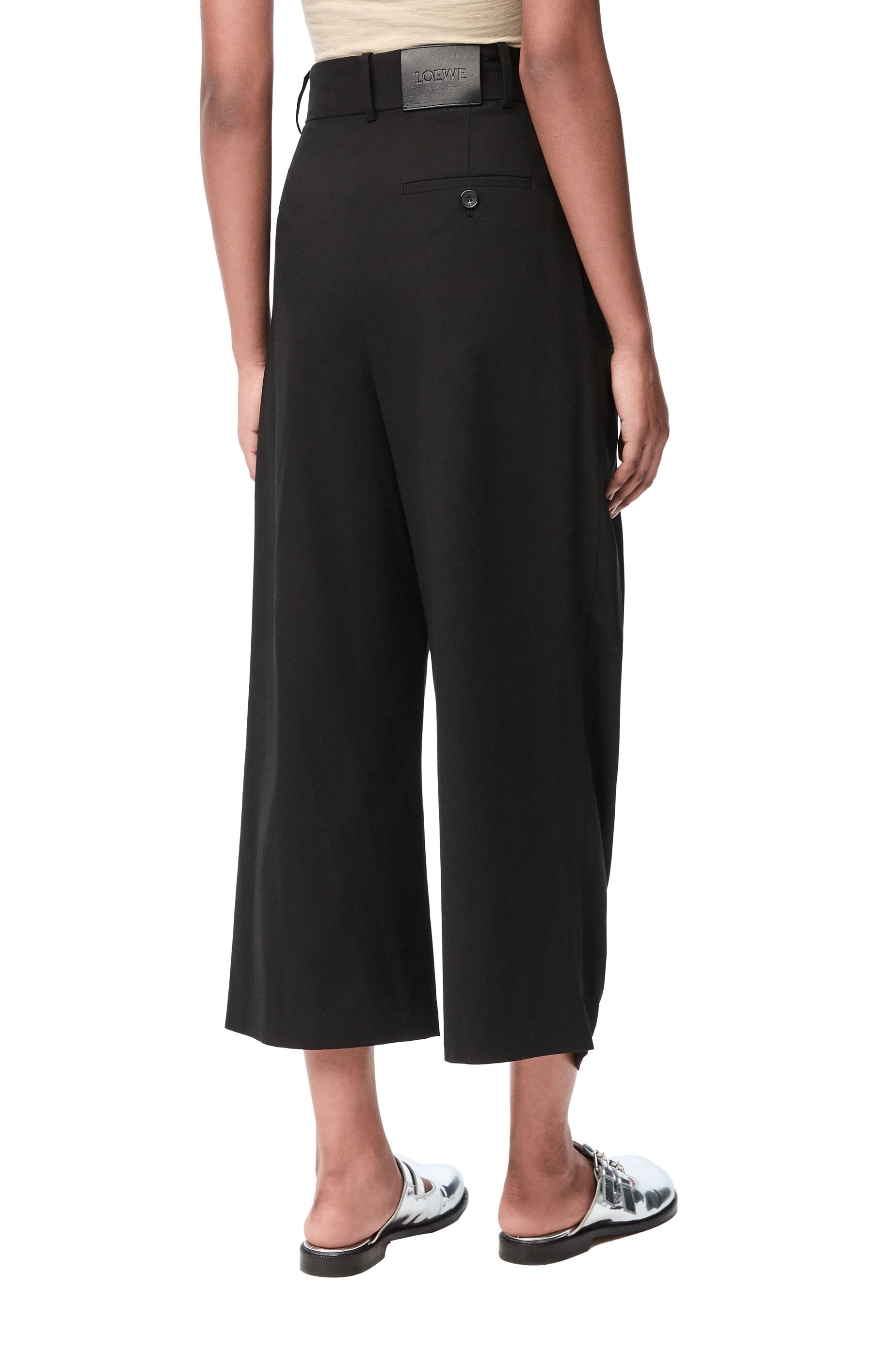 Cropped wrap trousers in cotton - 4