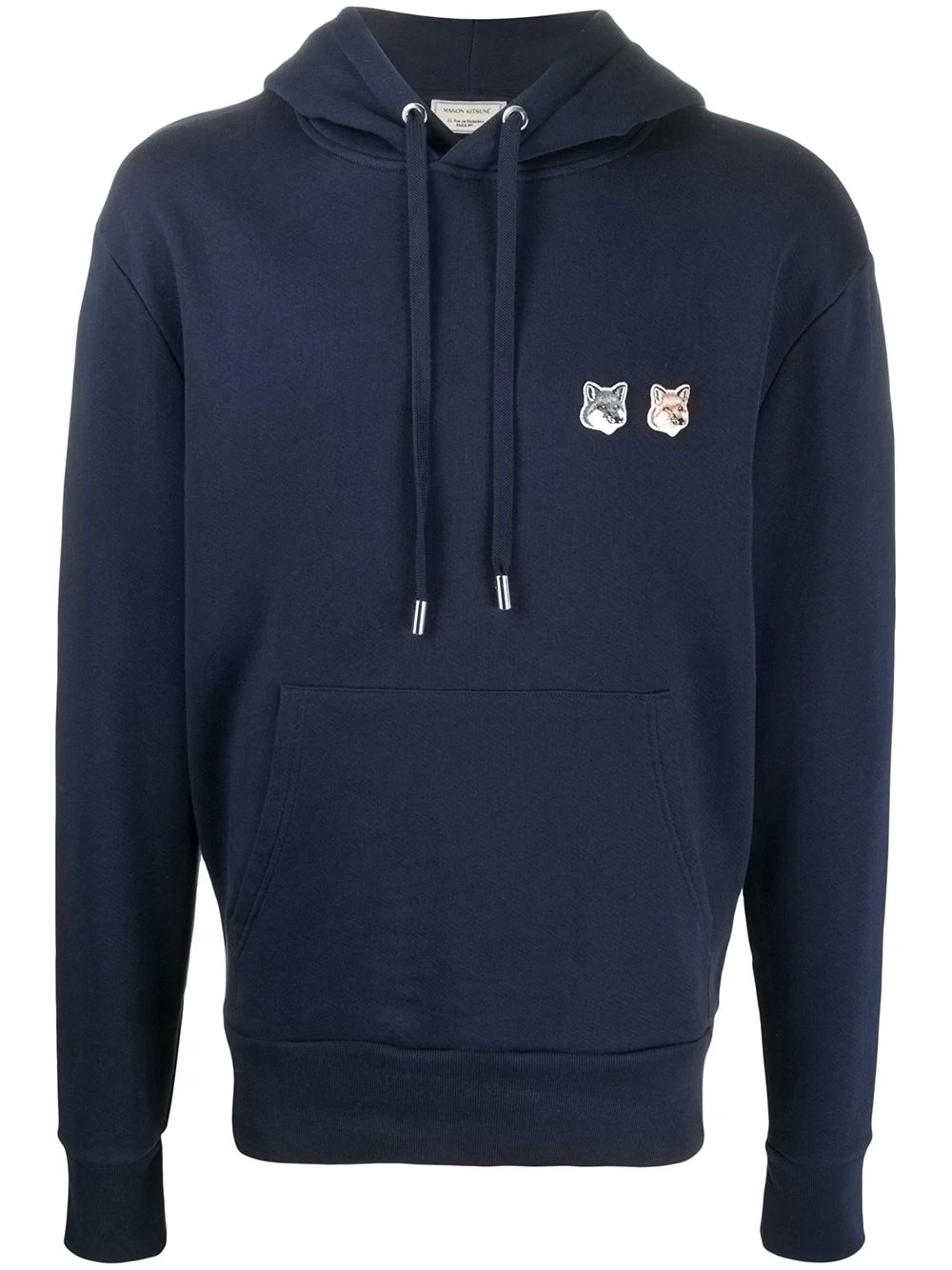 fox logo patch front pocket hoodie - 1