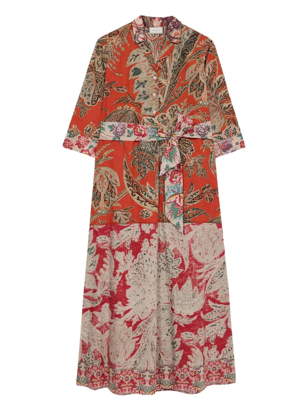 Diomedes paisley-print belted dress - 1