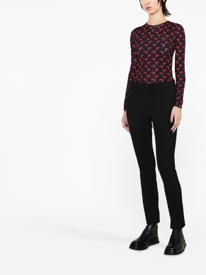 logo-patch high-waisted trousers - 2