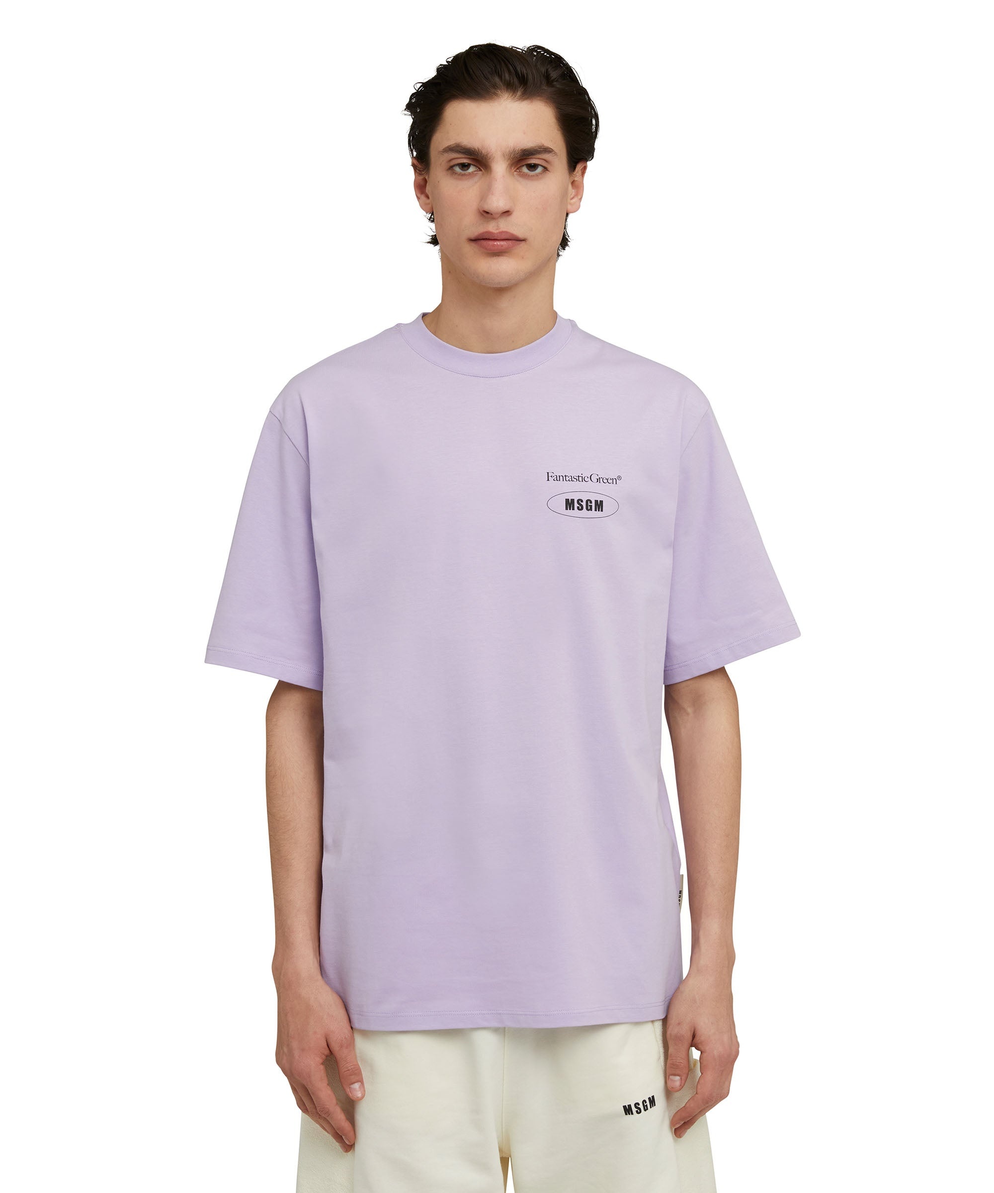 Organic cotton crewneck t-shirt from the MSGM Fantastic Green Capsule - 3