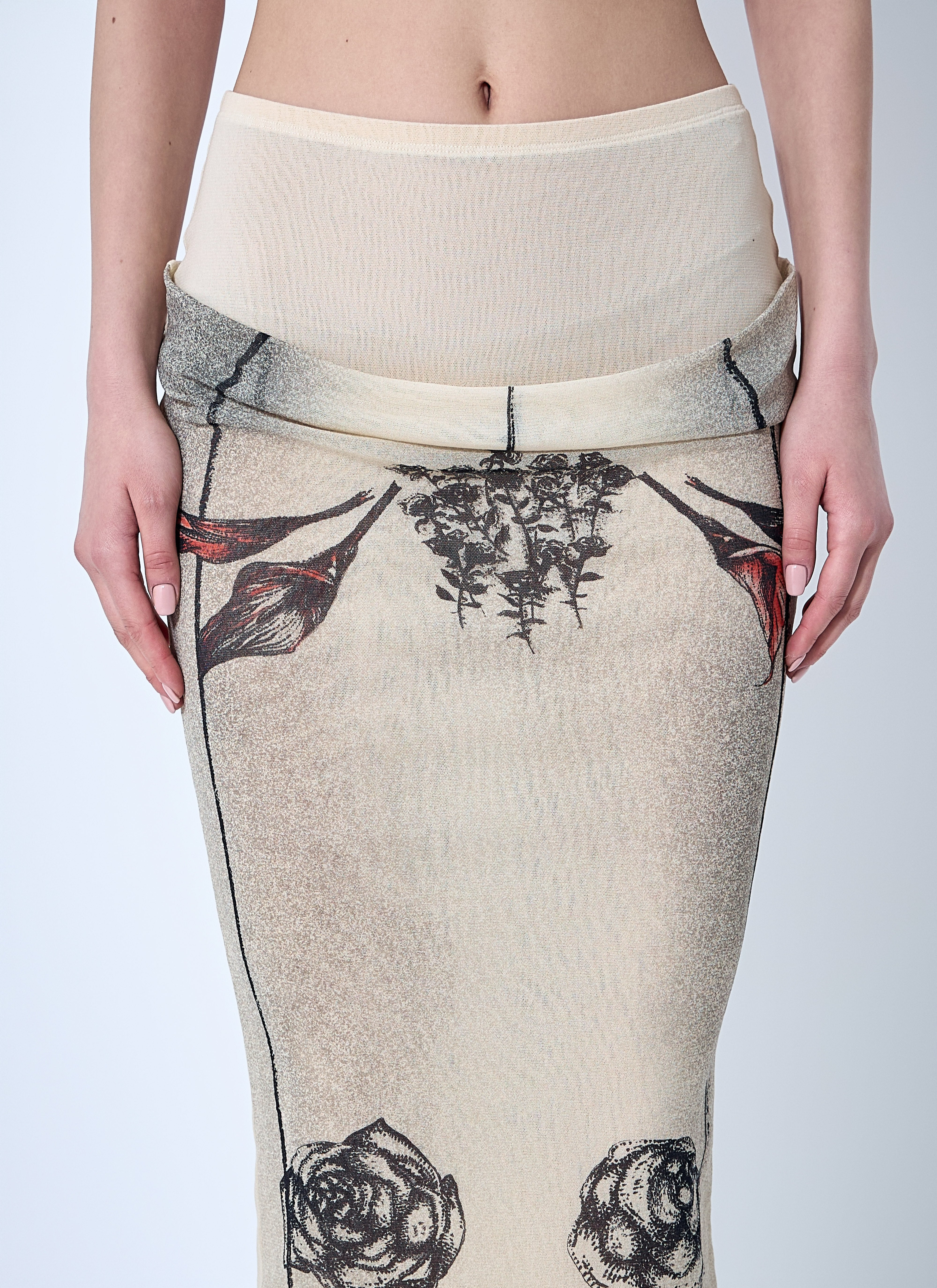 Jean Paul Gaultier Women Double Layer Mesh Skirt - 5