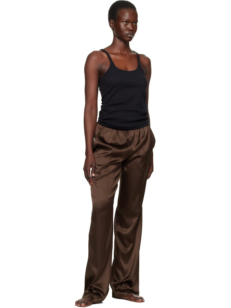 TOM FORD Brown Stretch Silk Satin Pyjama Pants outlook