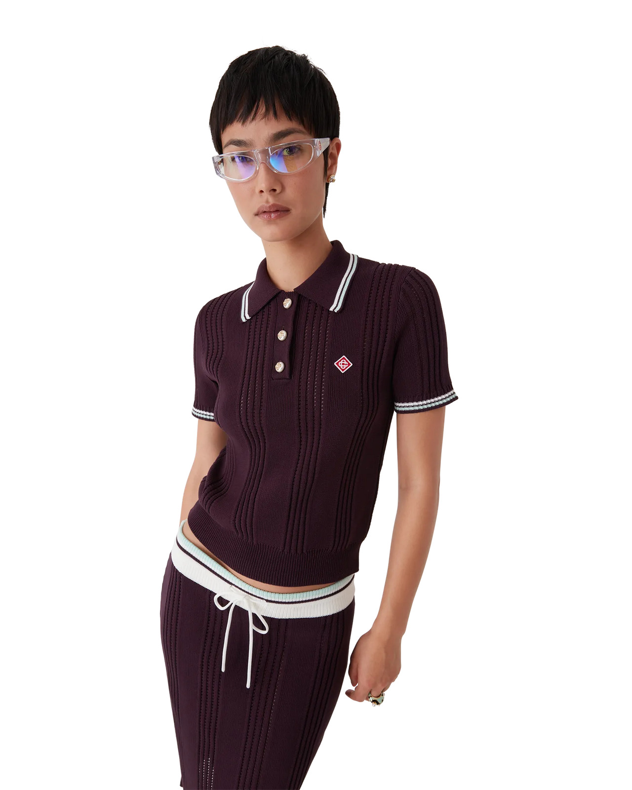 Cotton Knit Short Sleeve Polo | Casablanca Paris - 4