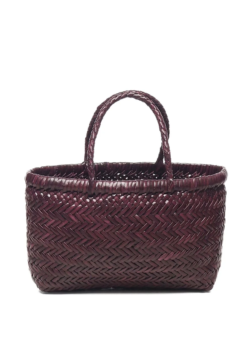Flat Gora herringbone-weave leather shoulder bag - 1