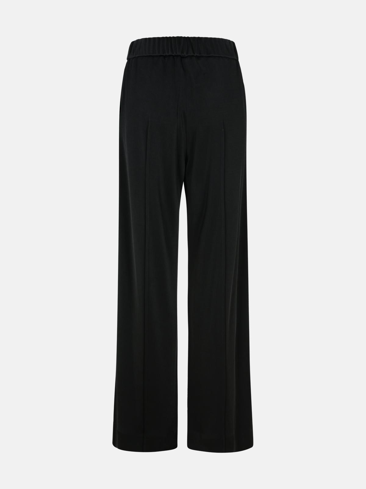 BLACK VISCOSE TROUSERS - 3