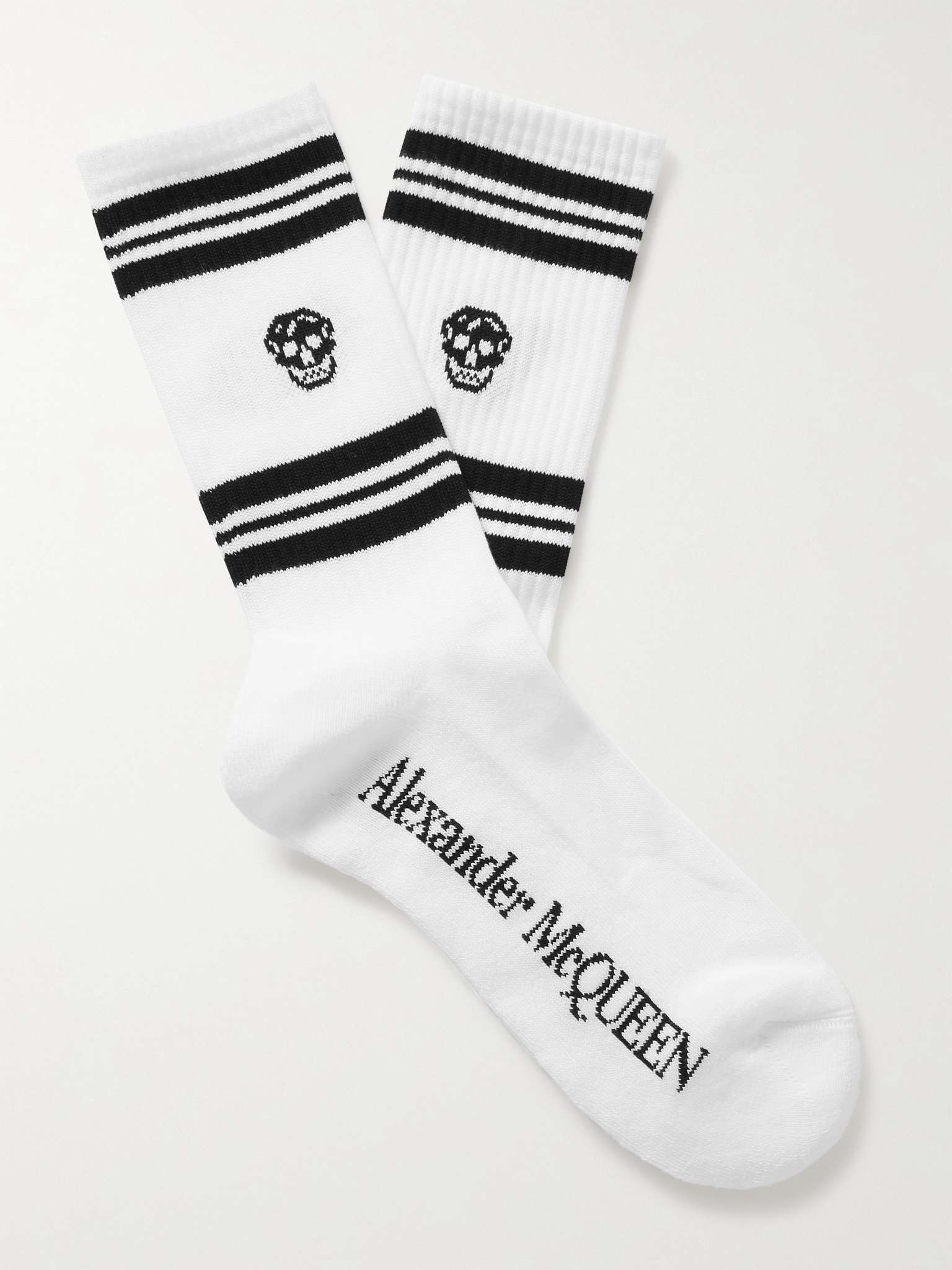 Logo-Intarsia Cotton-Blend Socks - 1