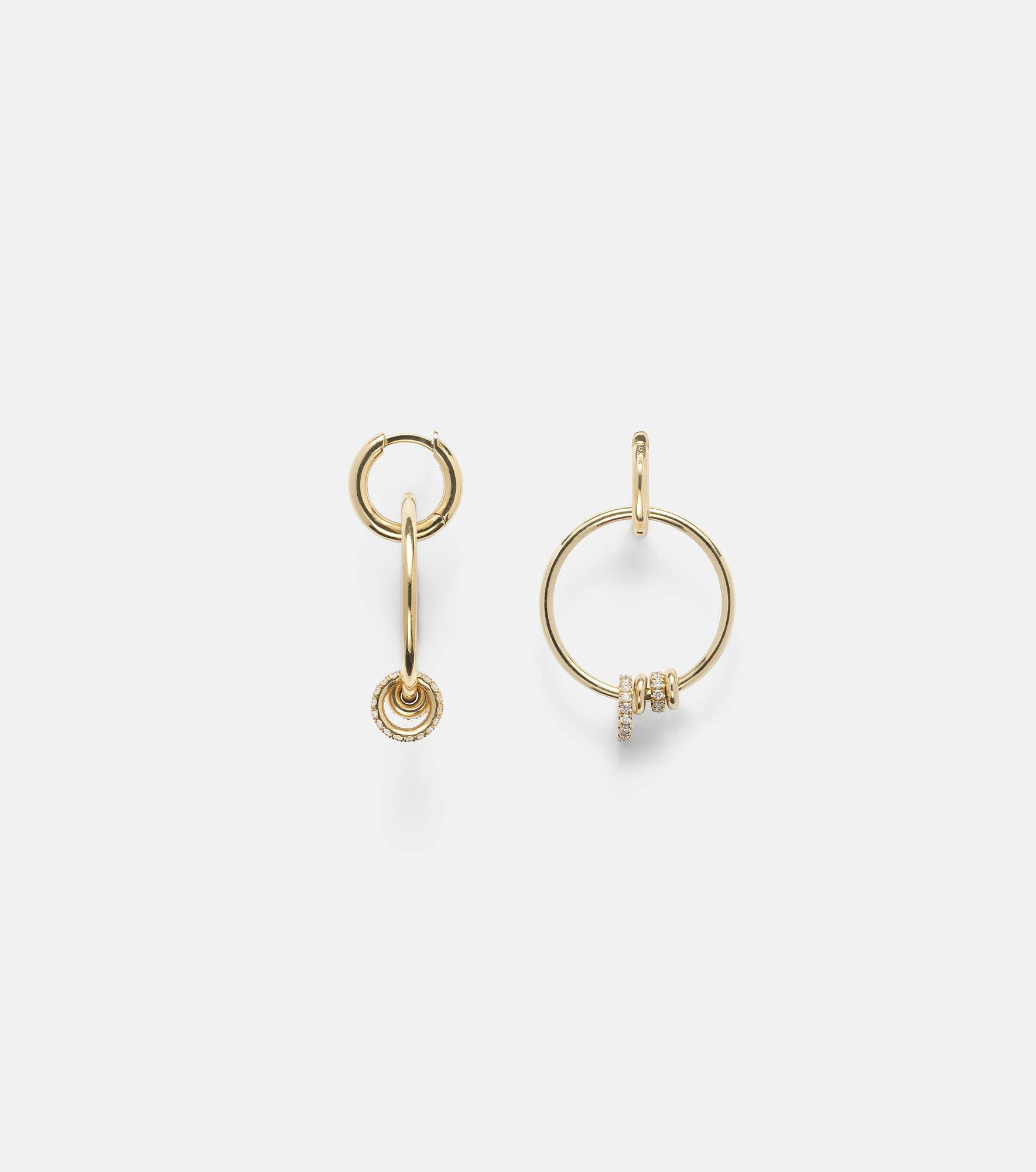 Asha 18kt gold hoop earrings with diamonds - 4