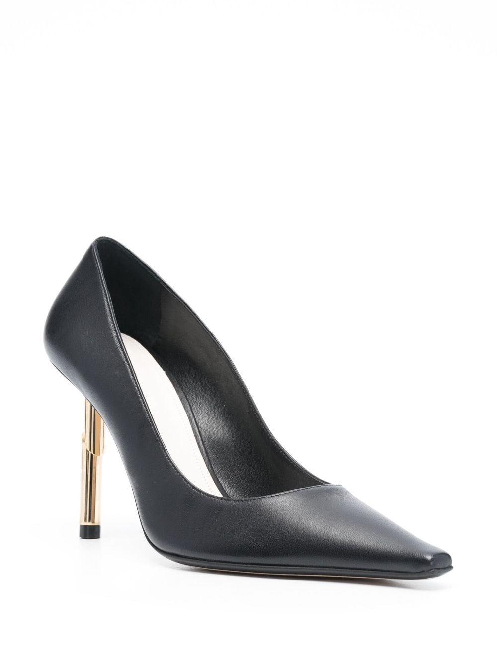 metallic-heel pointed-toe pumps - 2