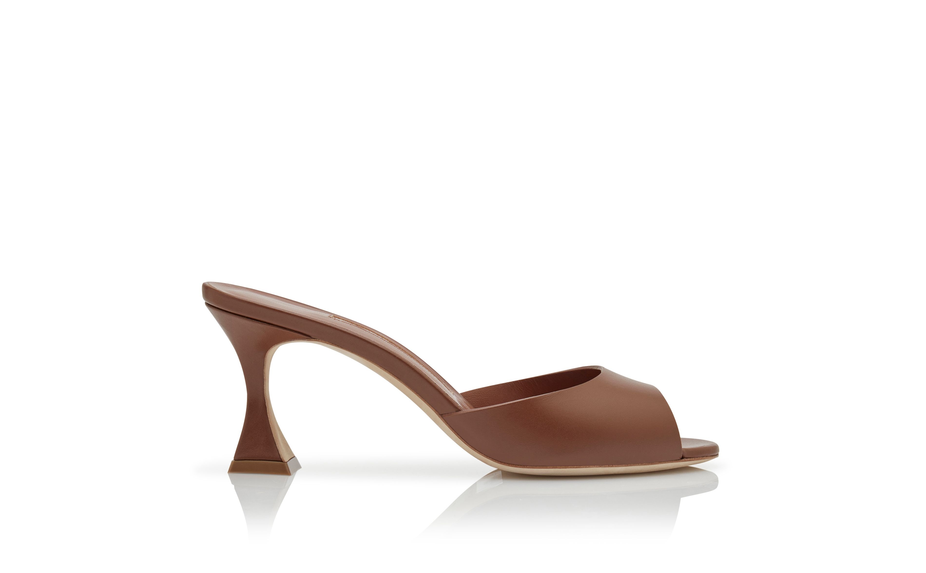 Brown Calf Leather Mules - 1