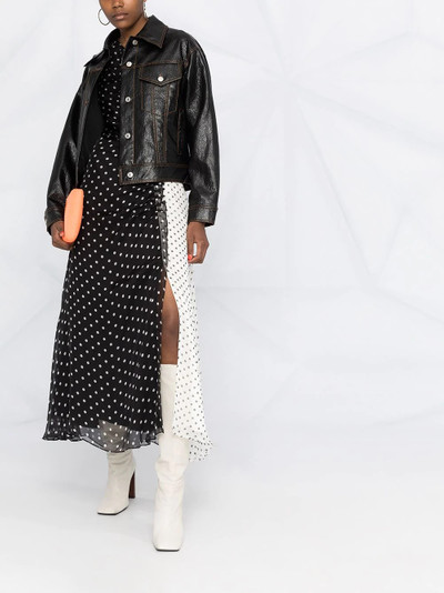 MSGM faux-leather front fastening jacket outlook