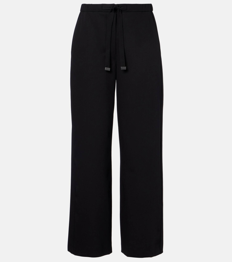 Argenta virgin wool crêpe wide-leg pants 1