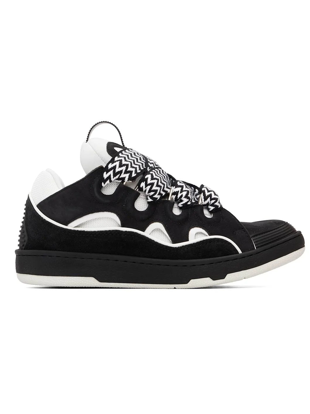 Black & White Curb Sneakers - 1