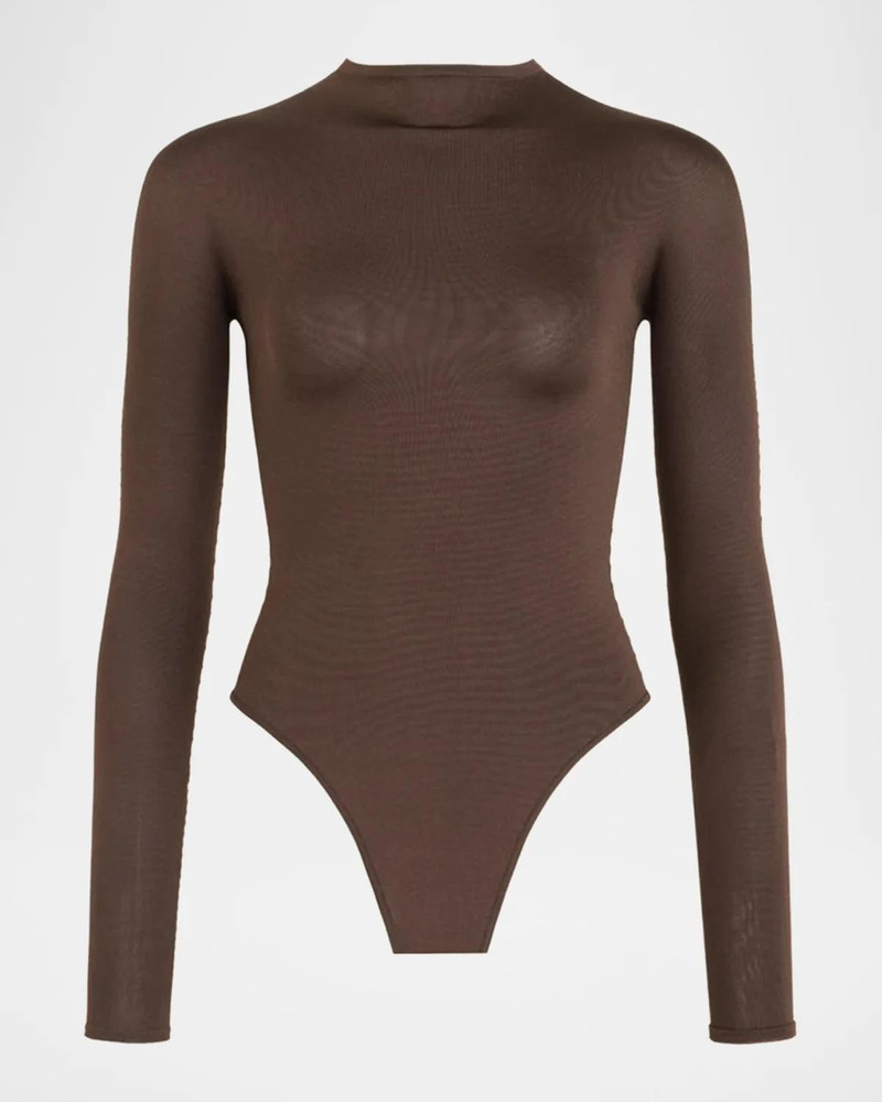 Semi-Sheer Mock-Neck Bodysuit 1