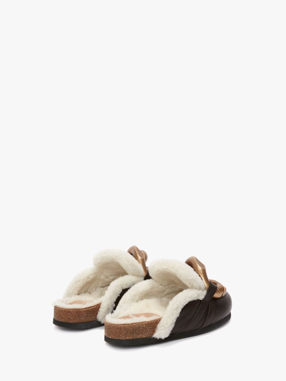 CHAIN LOAFER SHEARLING MULES - 3