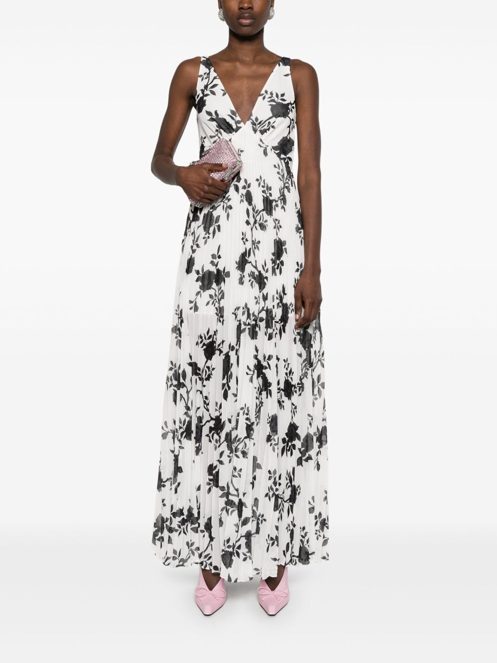 floral-print chiffon maxi dress - 2