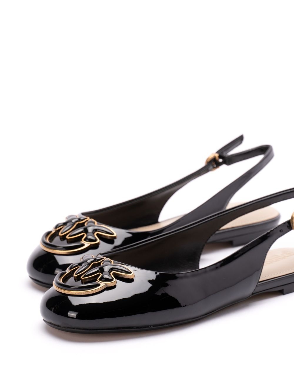 logo-plaque slingback ballerina shoes - 5