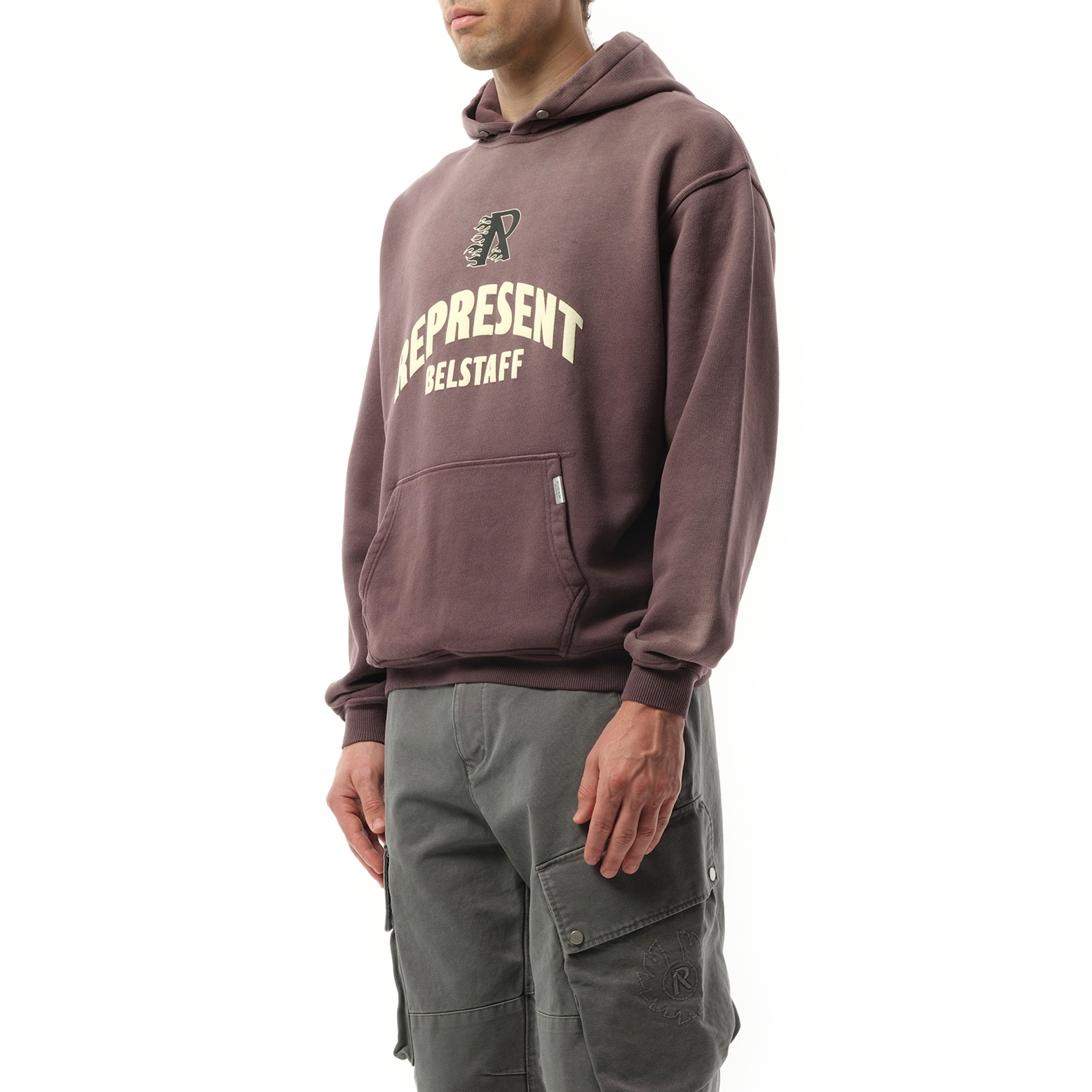 Represent X Belstaff Flame Pheonix Hoodie in Plum - 5