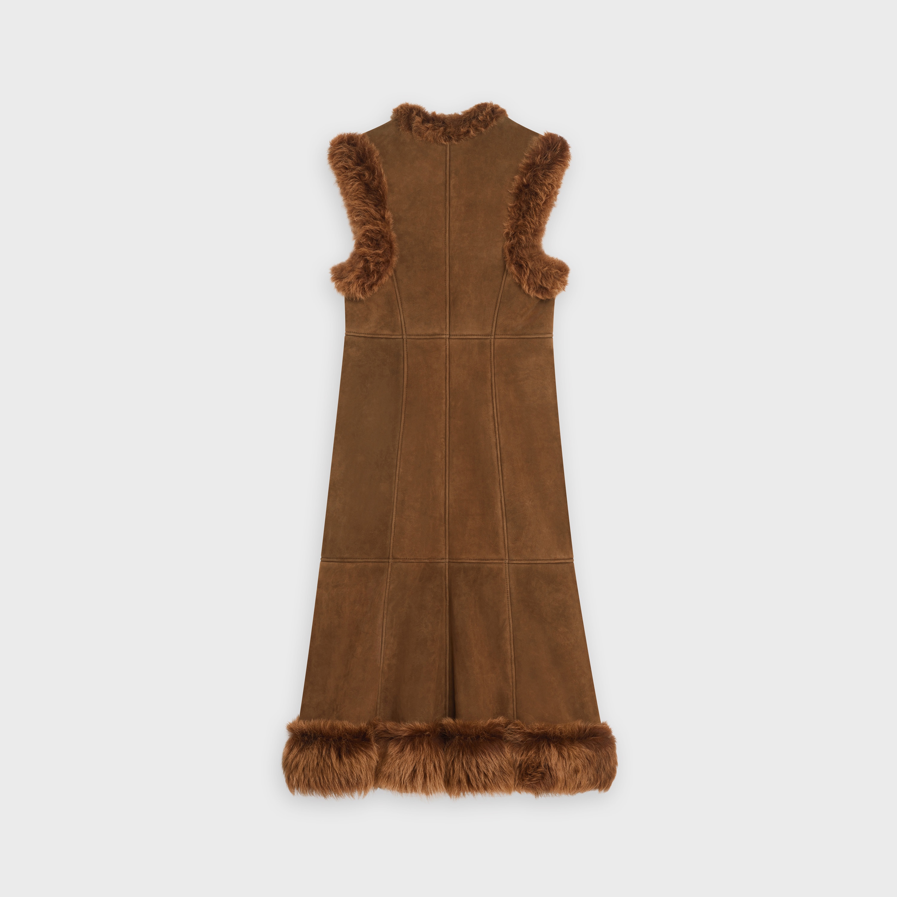 LONG VEST IN SUEDE MERINO SHEARLING - 2