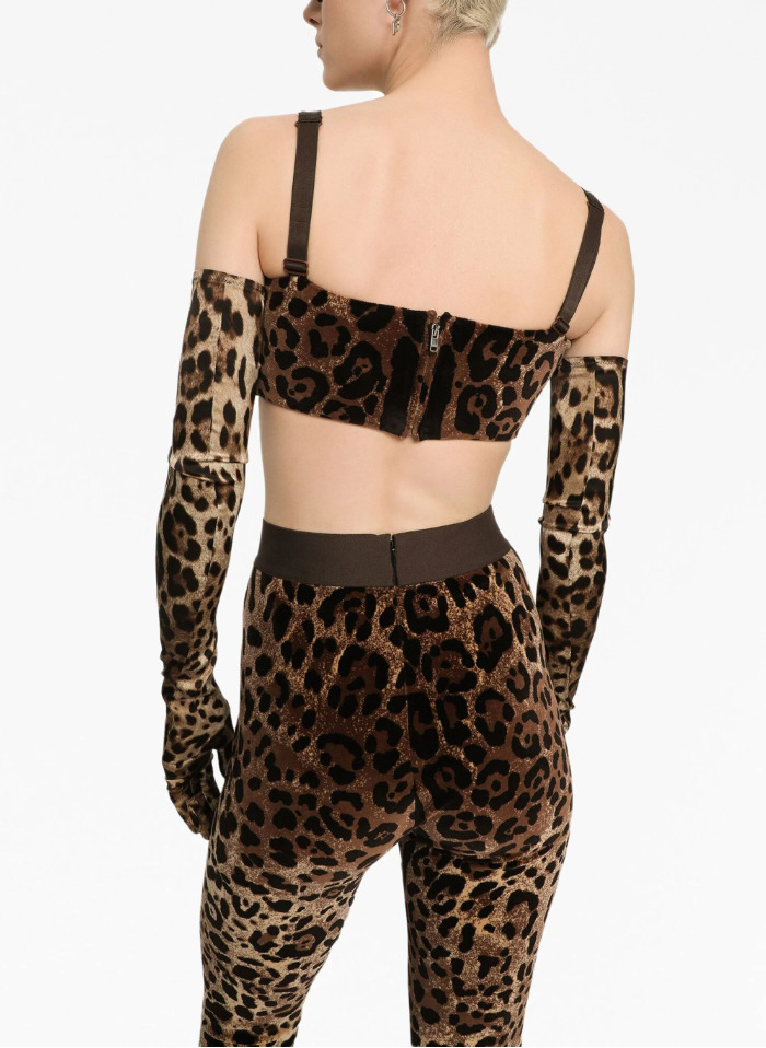 Chenille Crop Top Leopard - 3