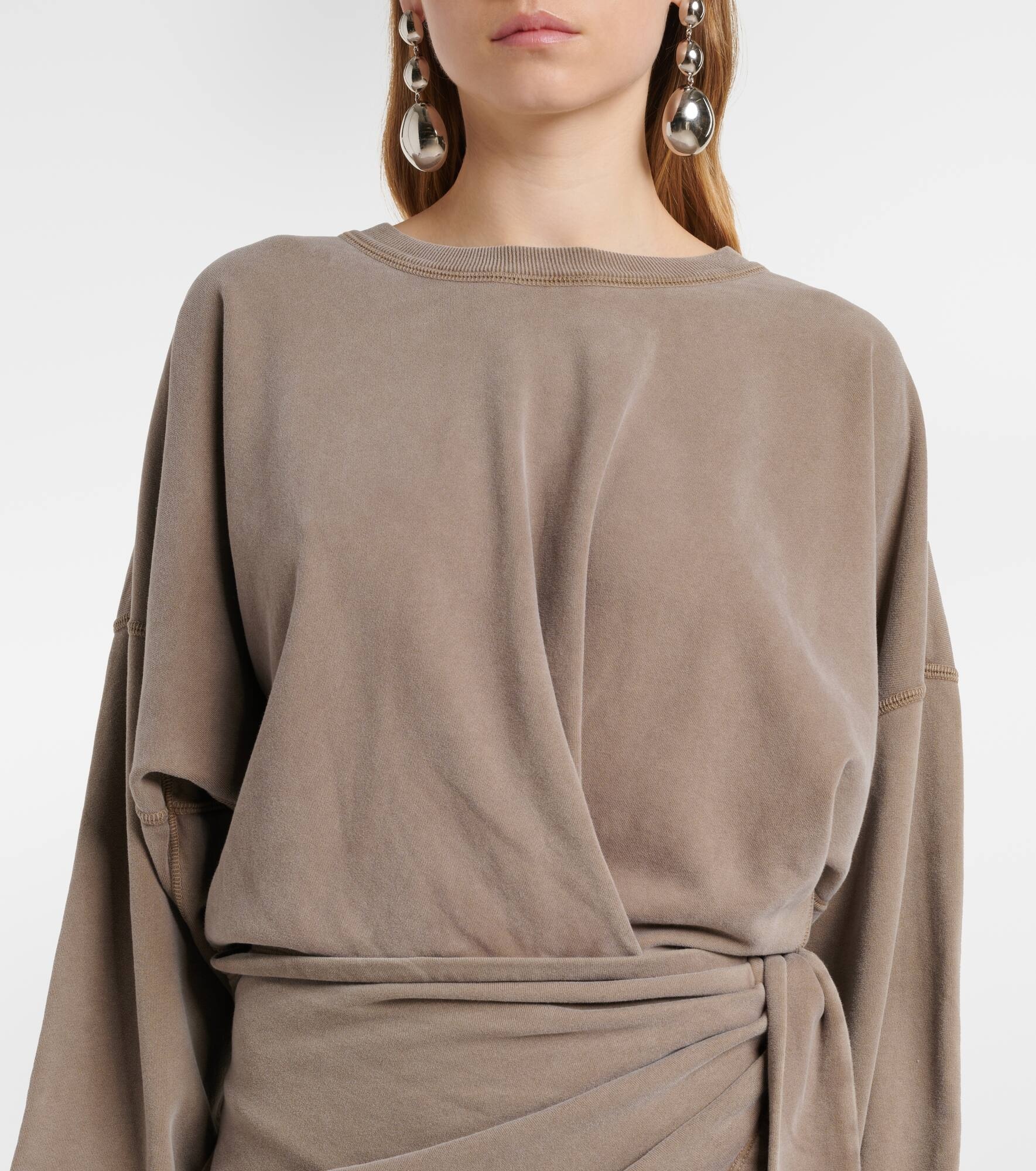 Sandrina draped cotton midi dress - 4