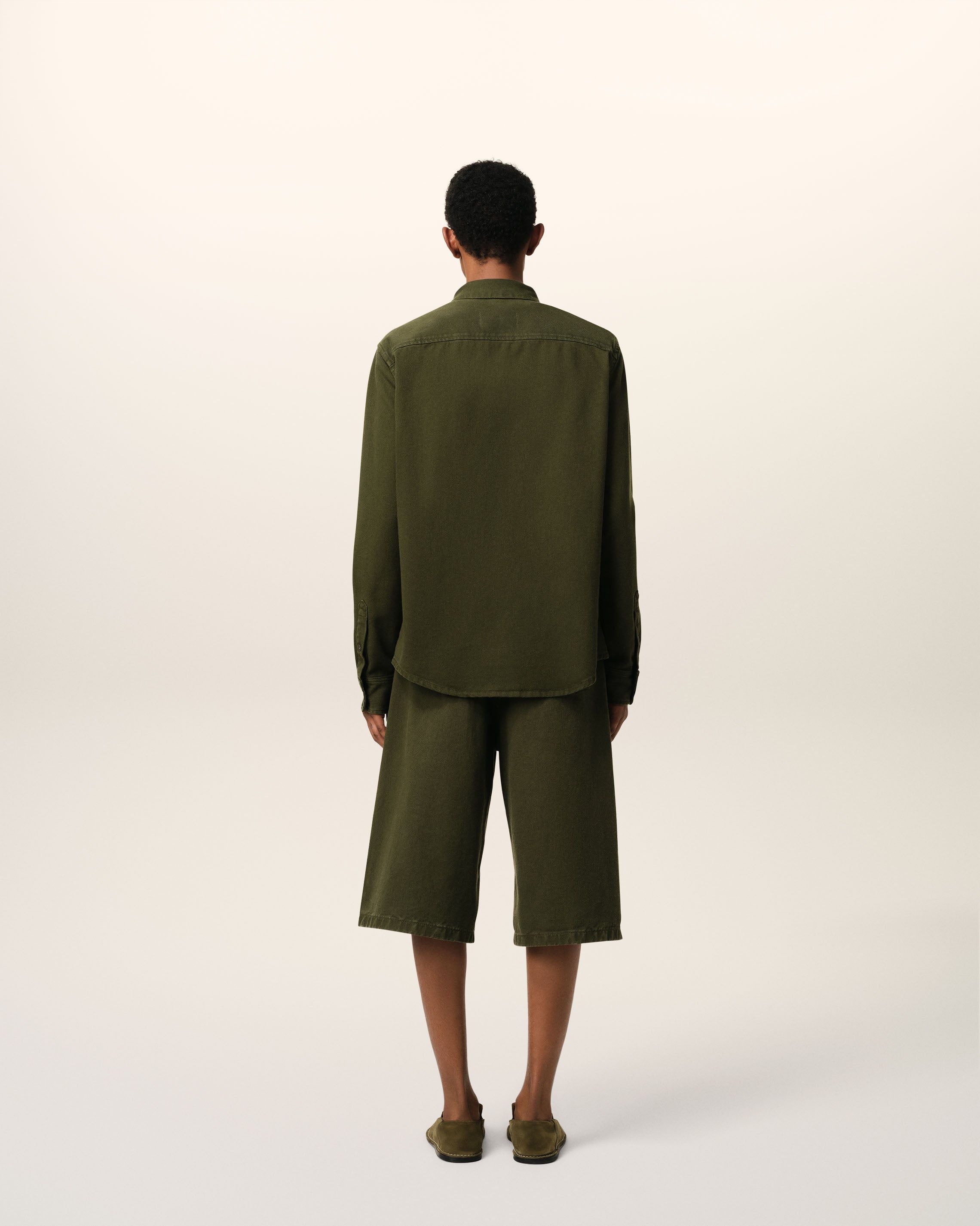 GREEN COTTON BUTTON-DOWN AMI DE COEUR SHIRT - 5
