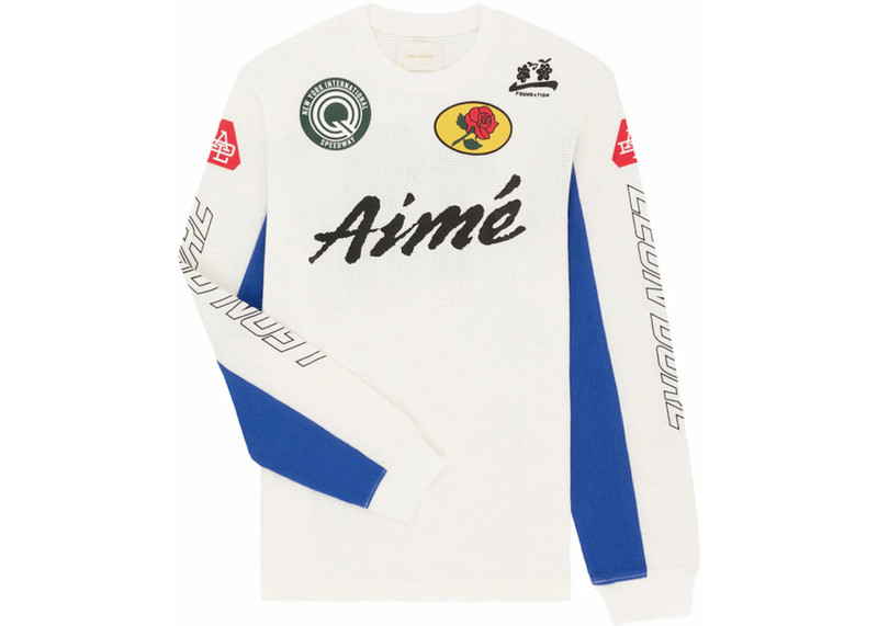 Aime Leon Dore Mesh Moto Long-Sleeve Tee White 1