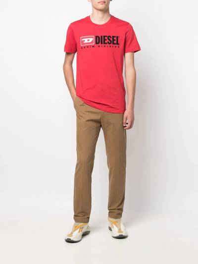 Diesel fleece-logo crewneck T-shirt outlook