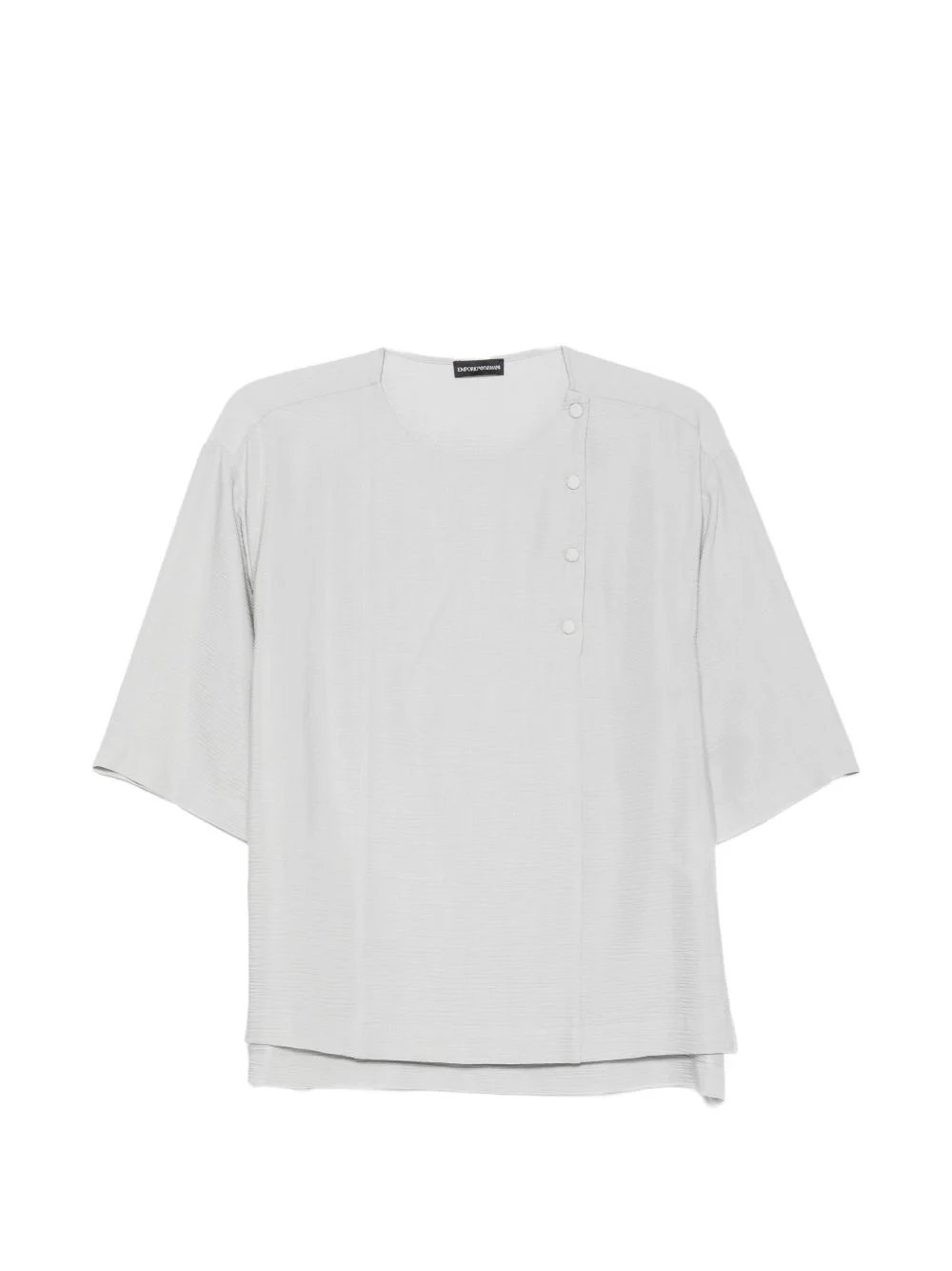 button-detail round-neck blouse - 1