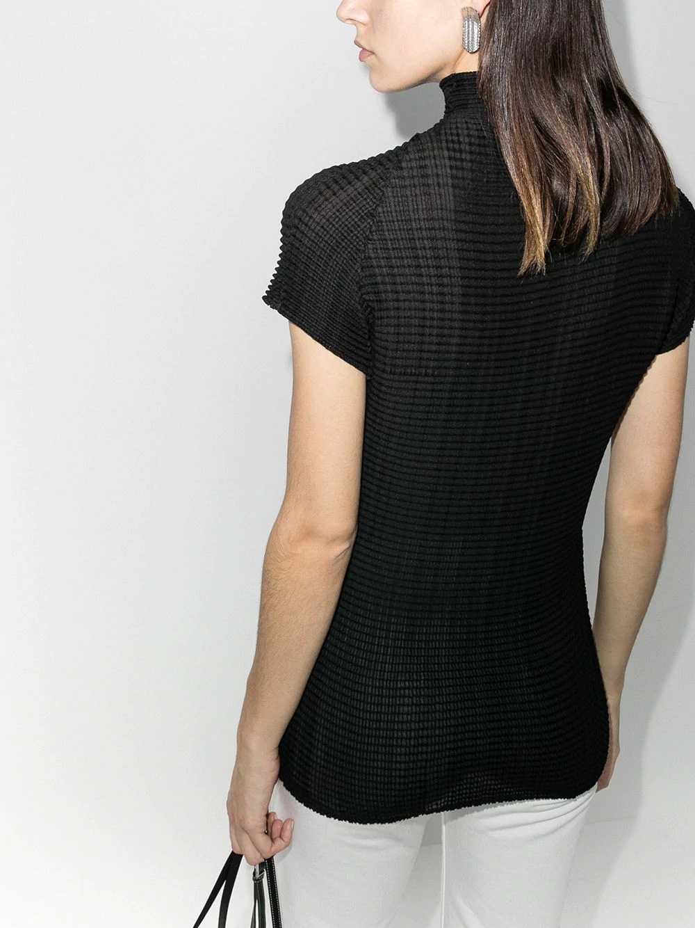 high-neck textured top - 3