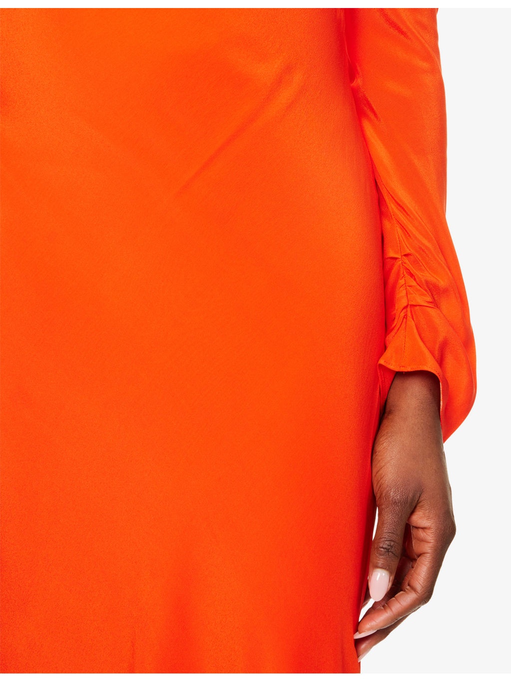 Fresca Gathered Silk Midi Dress - 5
