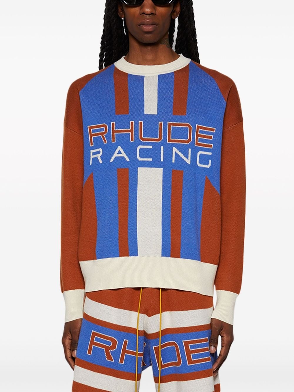 logo intarsia wool jumper - 3
