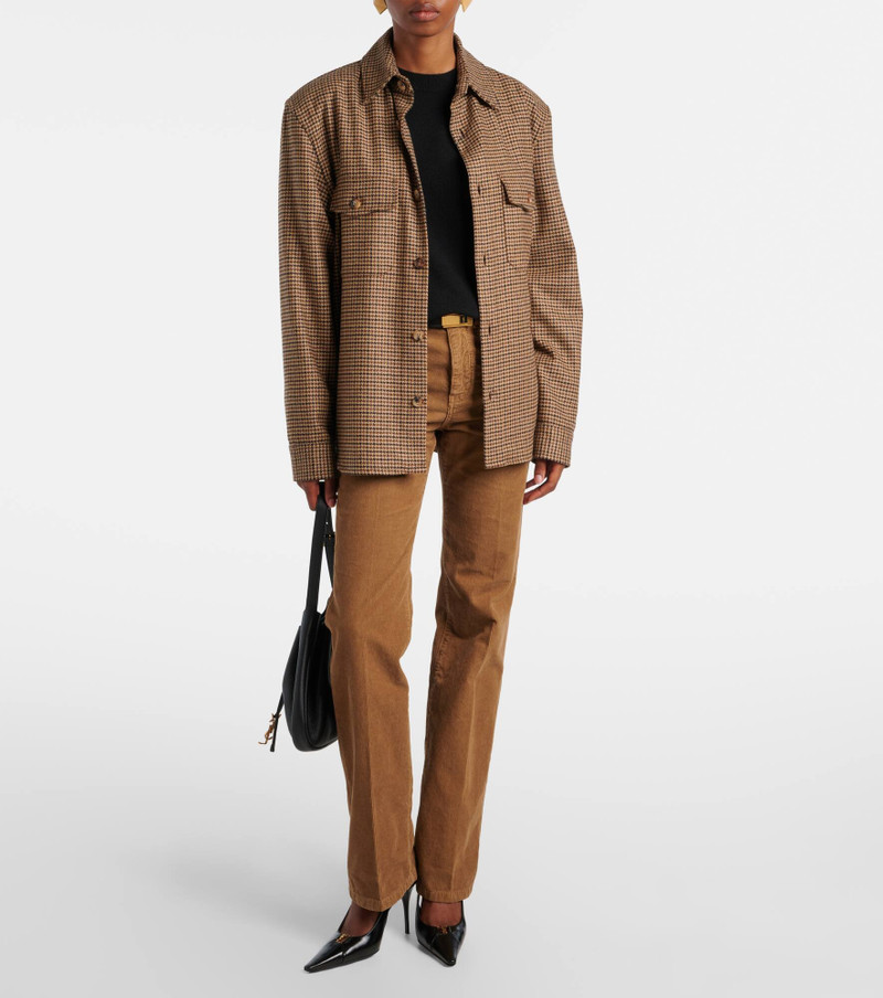 SAINT LAURENT Clyde cotton corduroy wide-leg pants outlook