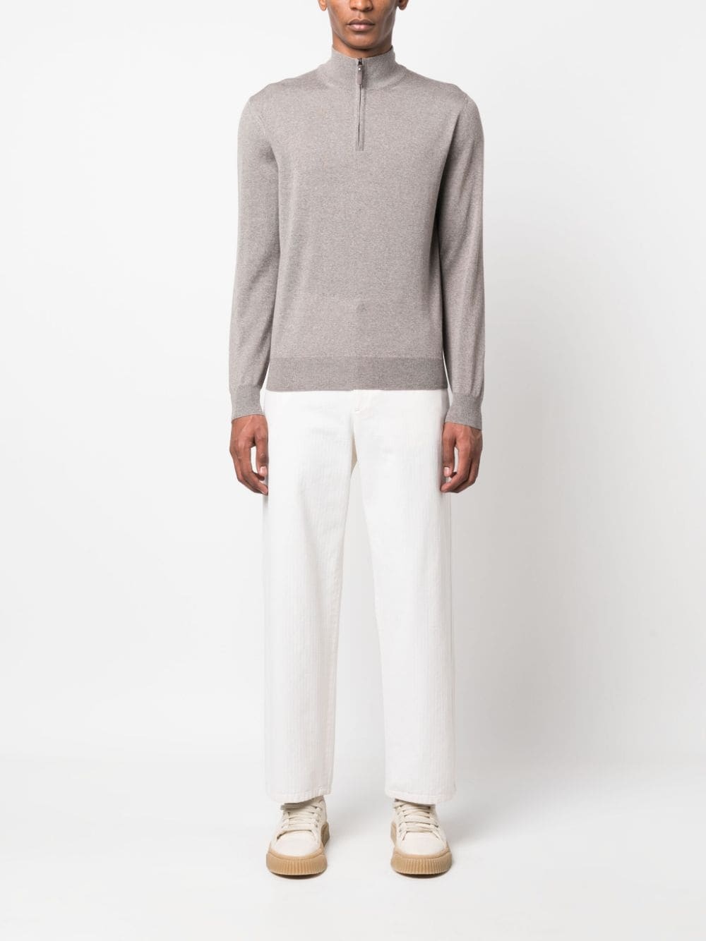 zip-detail merino jumper - 2