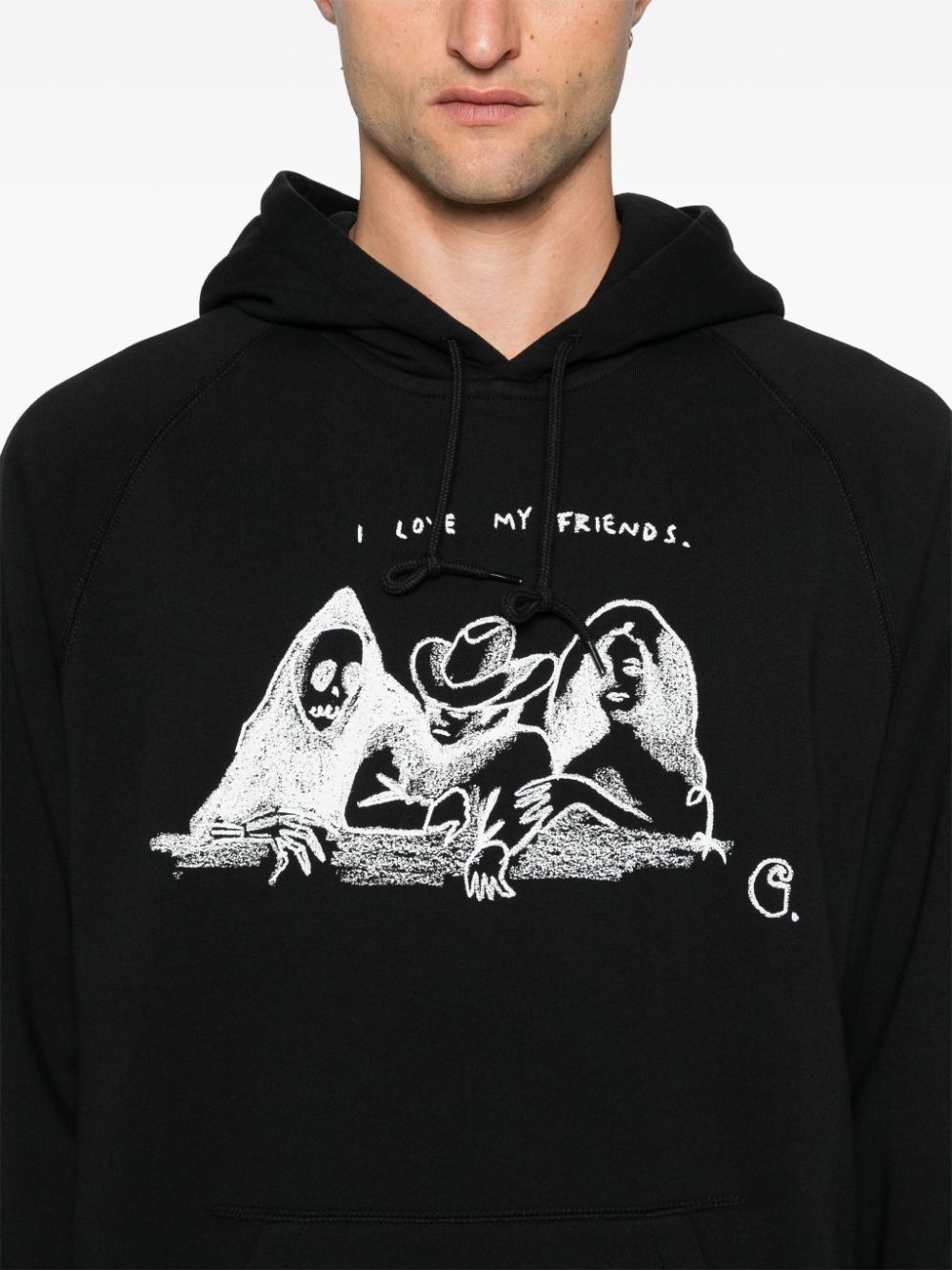 【Carhartt】HOODED PEPE FRIENDS SWEATSHIRT R5395 Carhartt WIP Hooded Pepe Friends Sweatshirt | Black