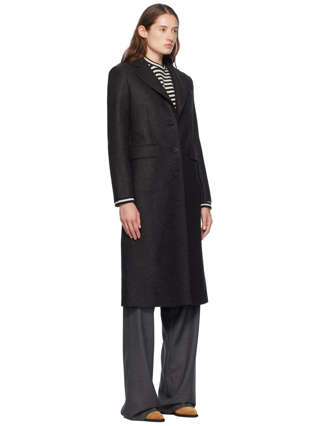 Gray Shoulder Pad Coat - 2