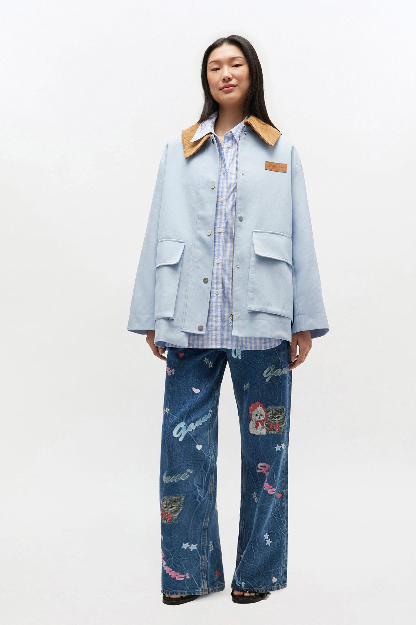 BLUE TWILL MIDI JACKET - 2