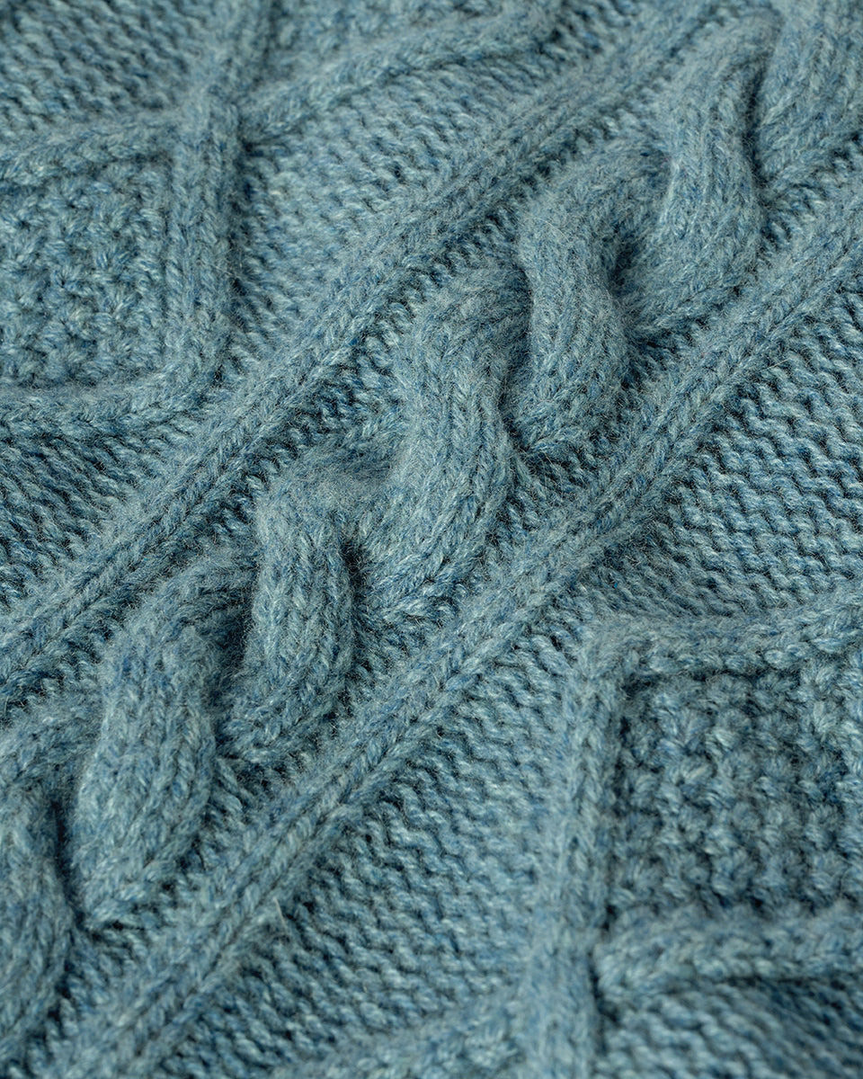 Aran Cable Green Cashmere Tank - 6