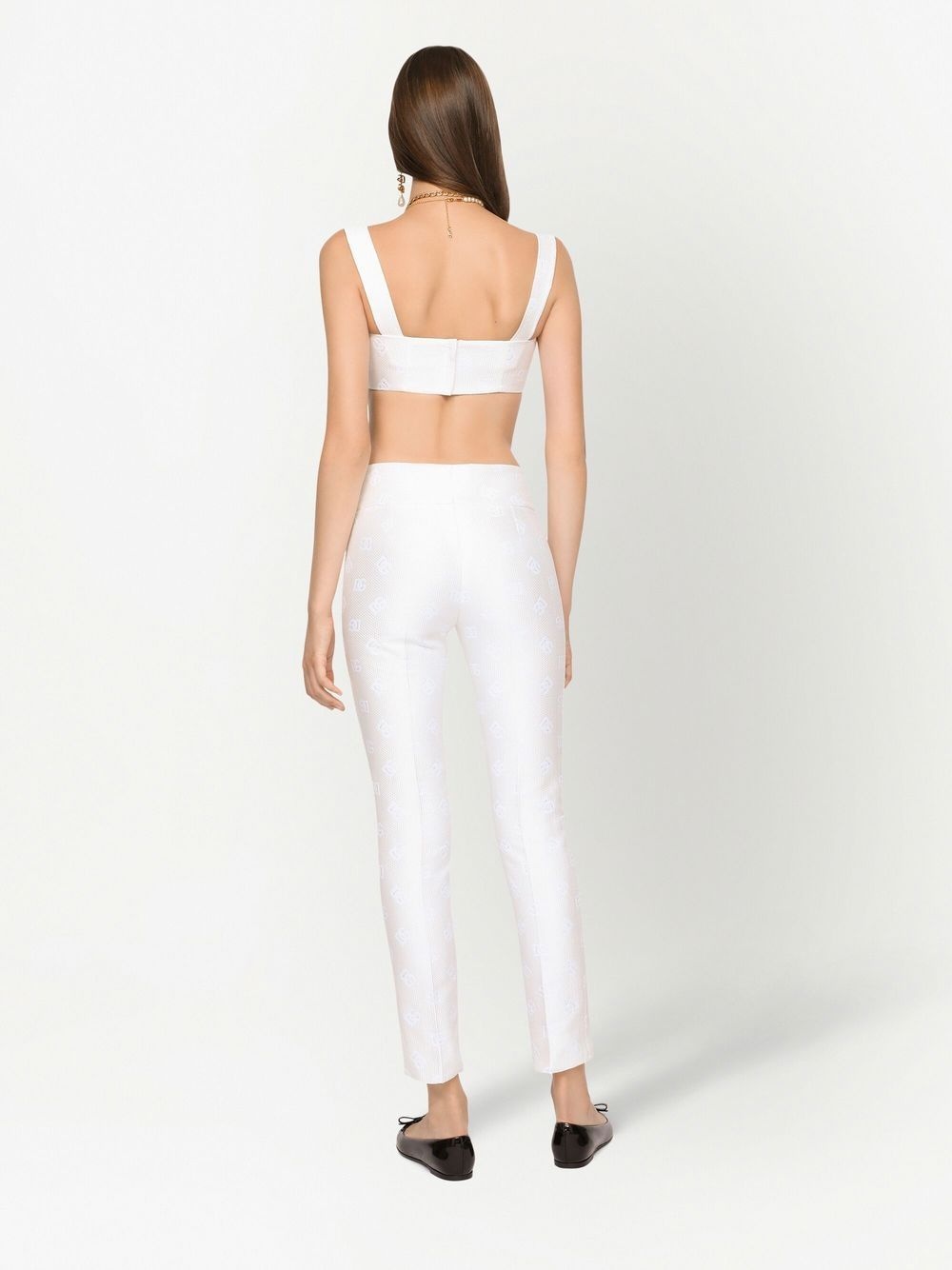 logo-jacquard cropped top - 4