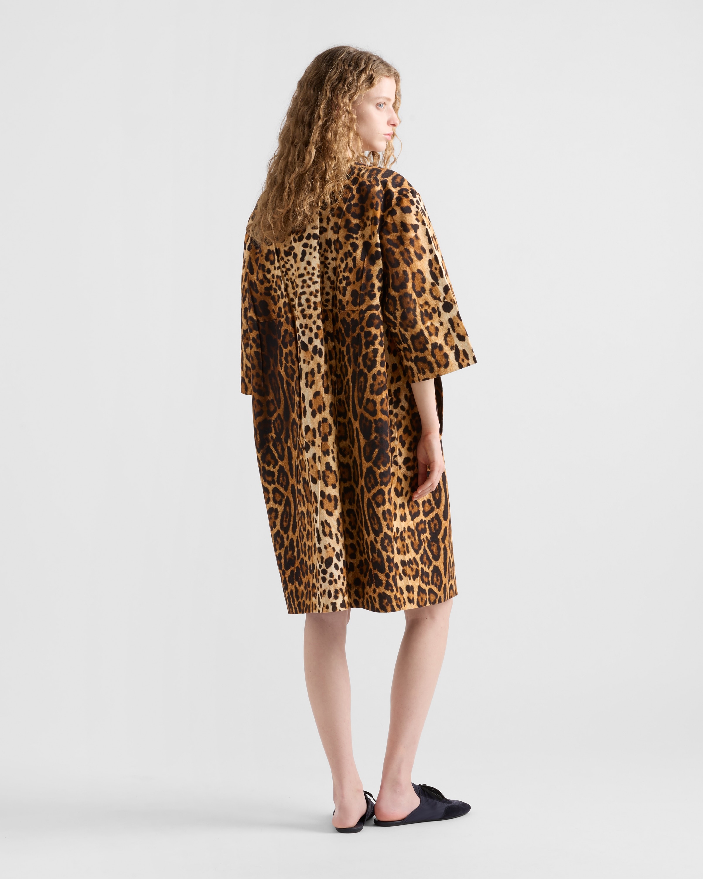 Single-breasted animal print drill coat - 5