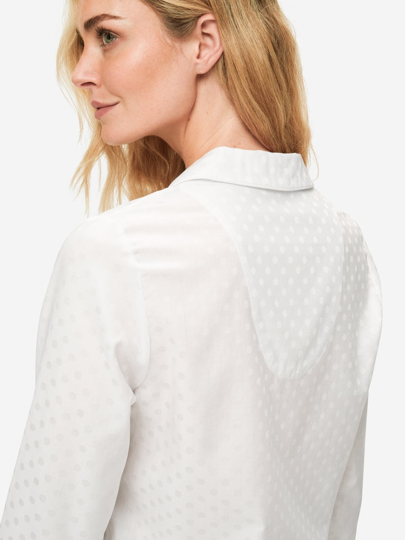 Women's Pyjamas Kate 7 Cotton Jacquard White 7