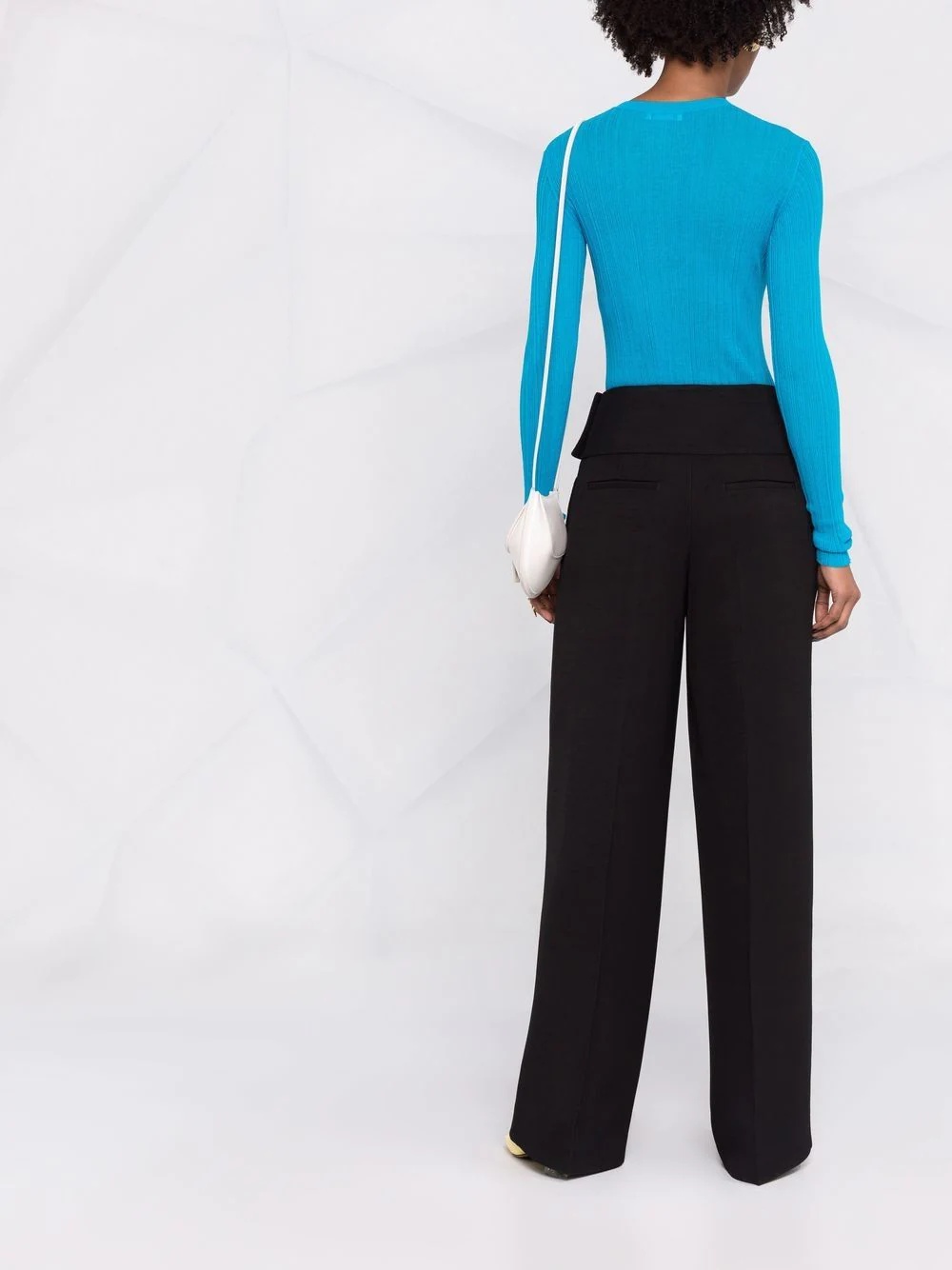 high-waisted wide-leg trousers - 4