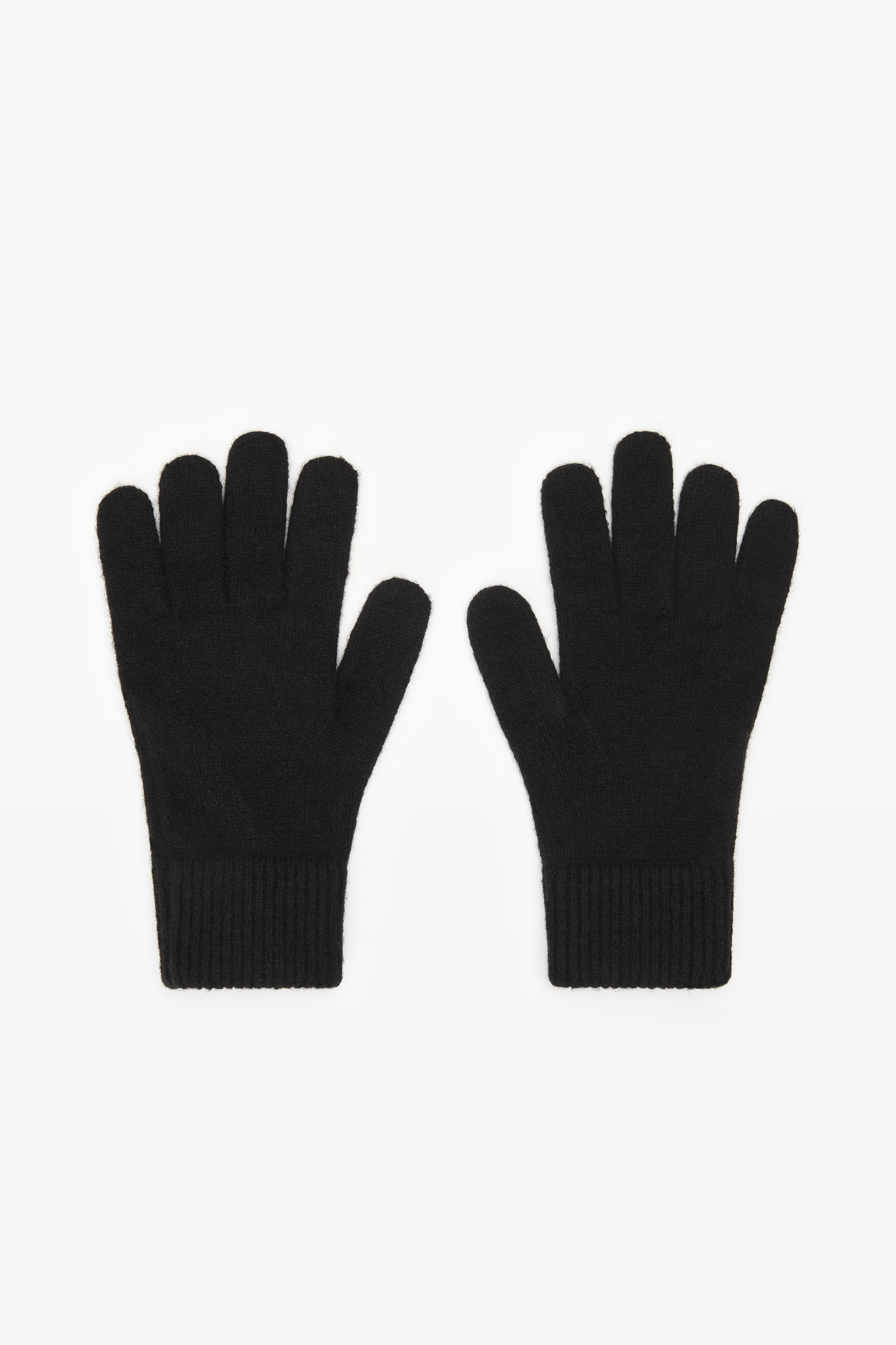 embossed logo gloves in stretch wool - 4