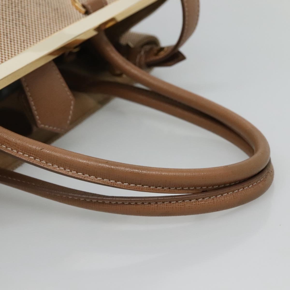 FENDI To Joule Hand Bag Canvas Gold Beige - 7