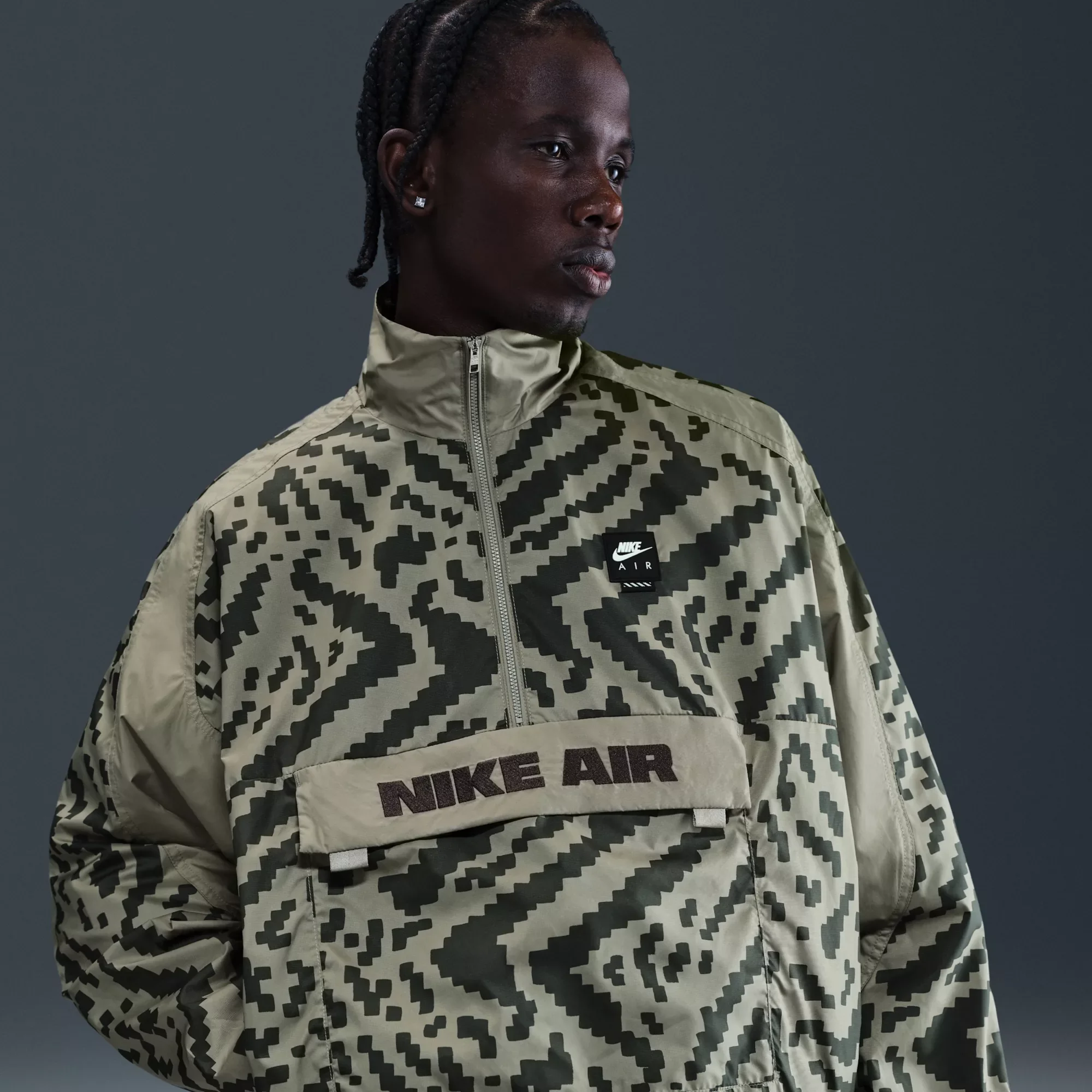 Nike Men's Air 1/2 Zip Allover Print Woven Jacket - 1