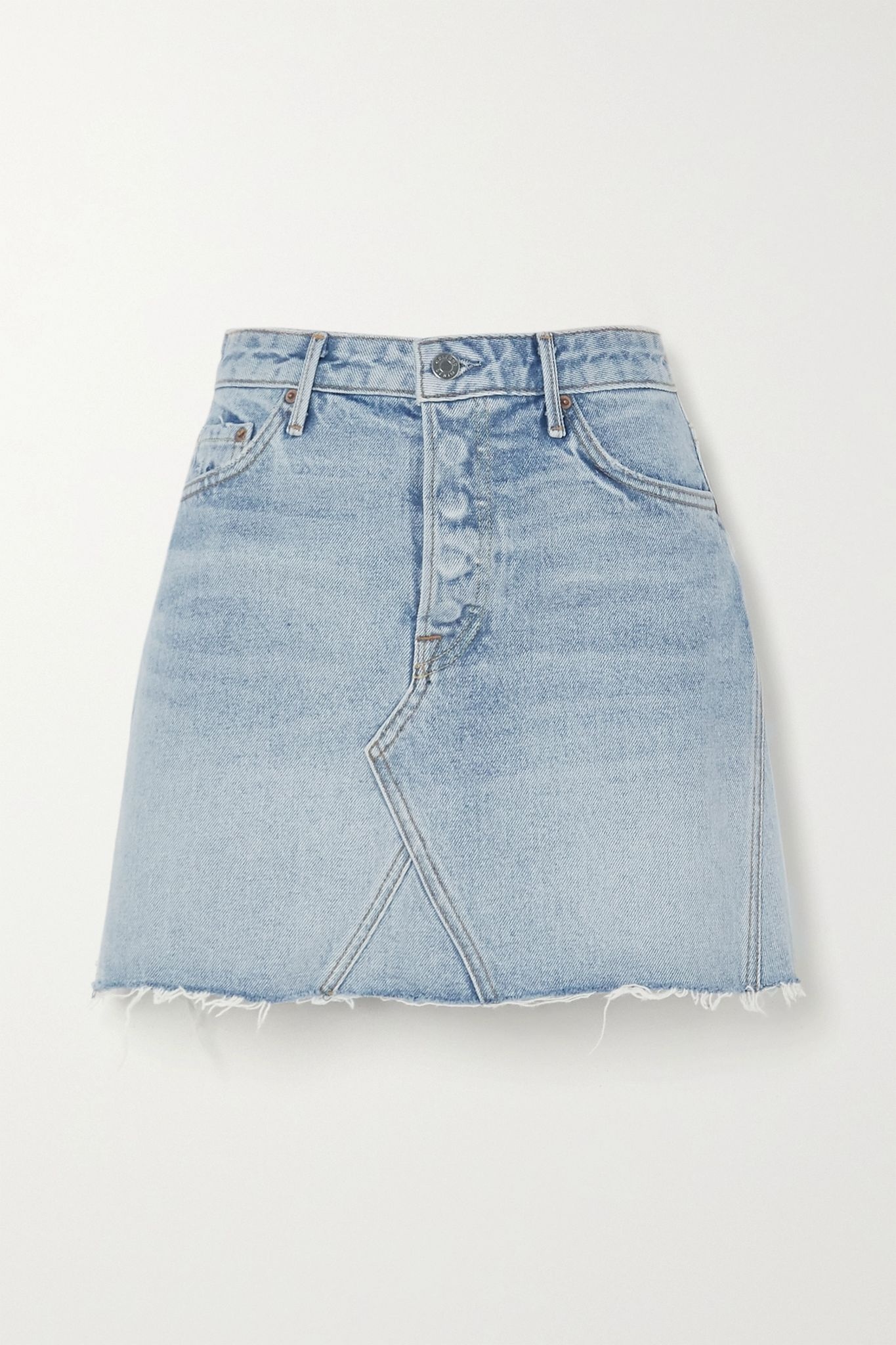 Eva frayed denim mini skirt - 1