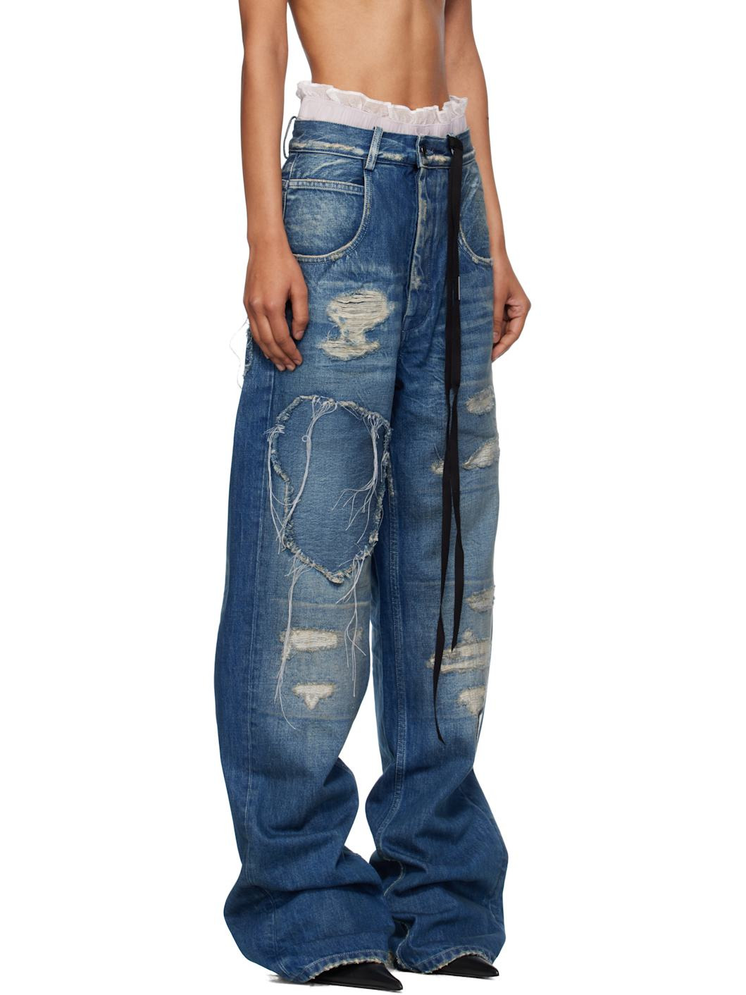 Blue Claire 5 Pocket Comfort Jeans - 2