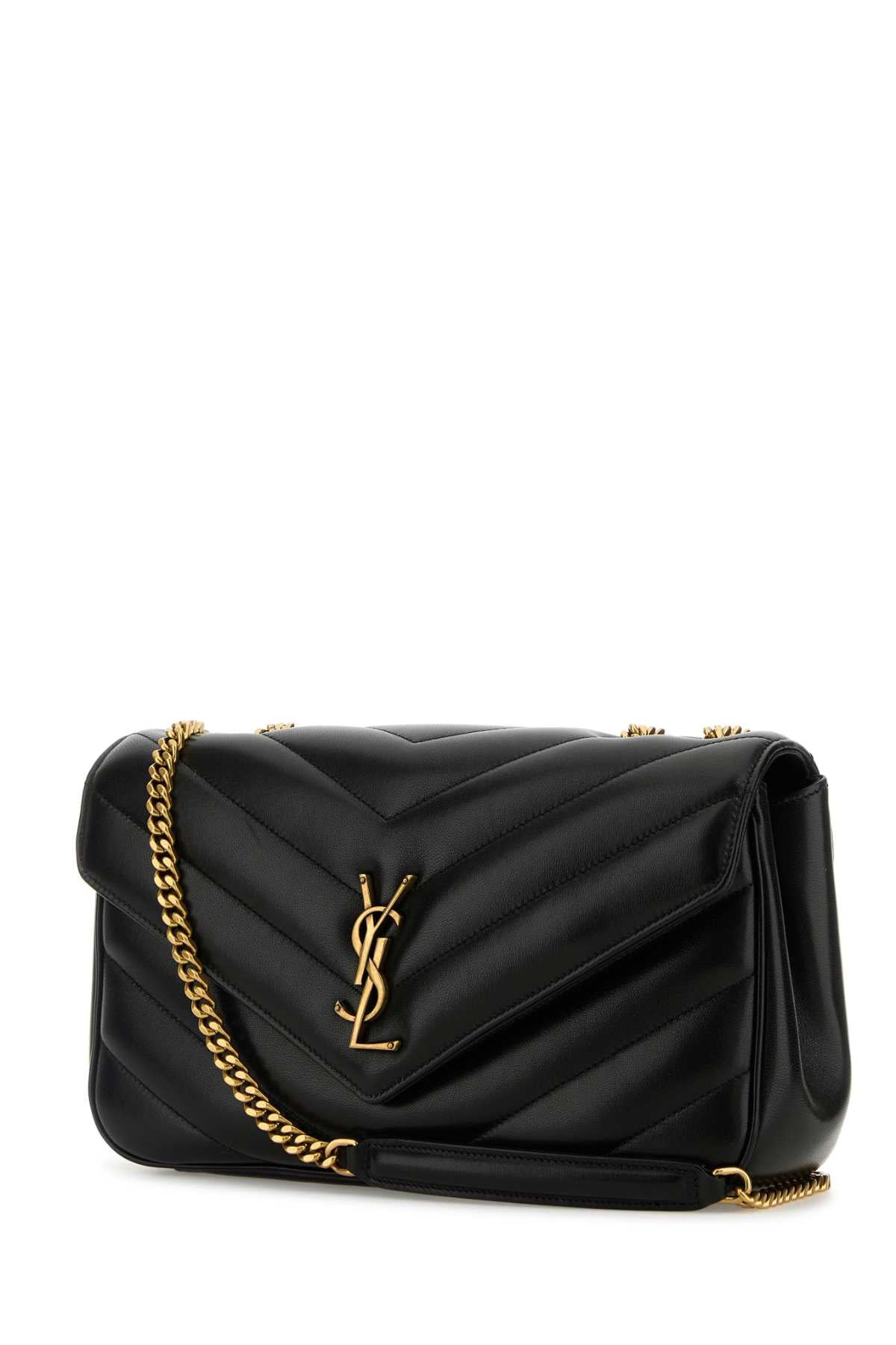 Saint Laurent Women Black Leather Medium Loulou Shoulder Bag - 2