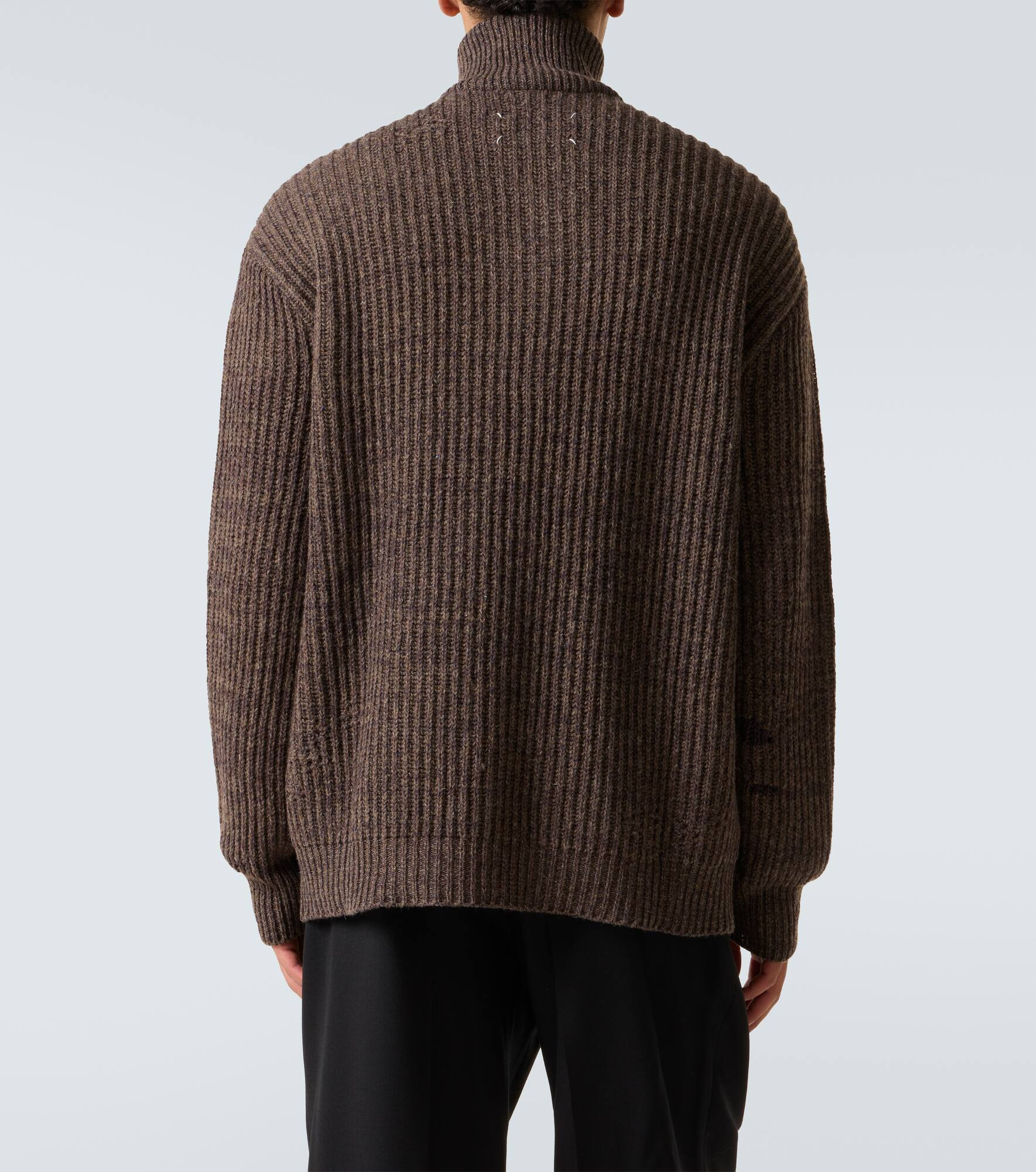Wool and cotton half-zip sweater - 4